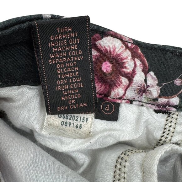Jen7 7 All Mankind Romantic Floral Printed Ankle Skinny Pants Women's Size 4 - Picture 8 of 8